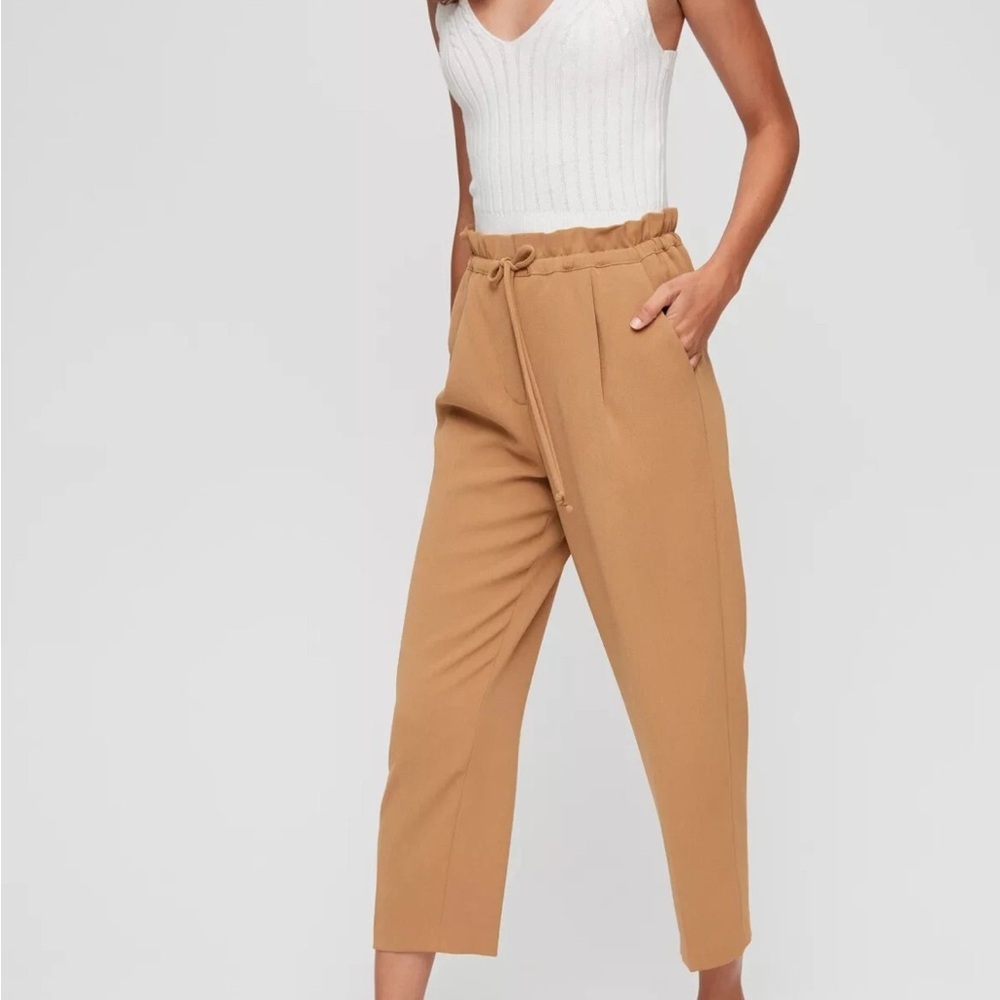 Aritzia Wilfred Kari Pant | Paperbag Waist | Camel Brown | XS - Picture 9 of 9